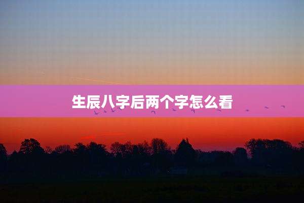 生辰八字后两个字怎么看