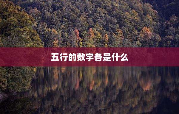 五行的数字各是什么