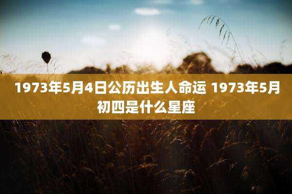 1973年5月4日公历出生人命运 1973年5月初四是什么星座