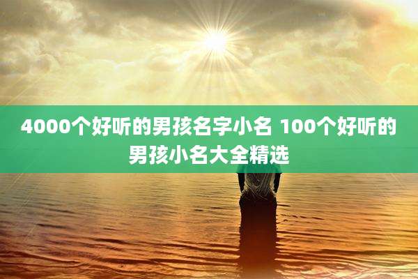 4000个好听的男孩名字小名 100个好听的男孩小名大全精选