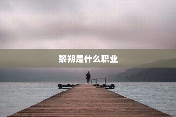 黎朔是什么职业