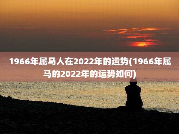 1966年属马人在2022年的运势(1966年属马的2022年的运势如何)