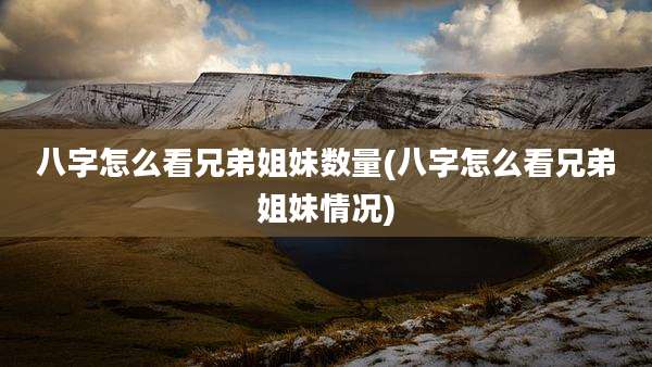 八字怎么看兄弟姐妹数量(八字怎么看兄弟姐妹情况)