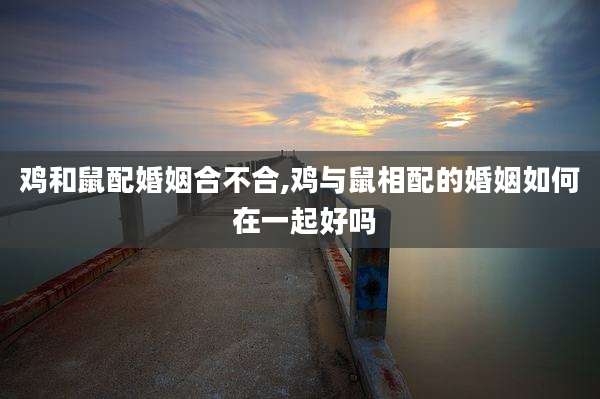 鸡和鼠配婚姻合不合,鸡与鼠相配的婚姻如何 在一起好吗