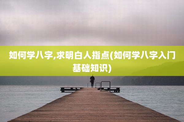 如何学八字,求明白人指点(如何学八字入门基础知识)