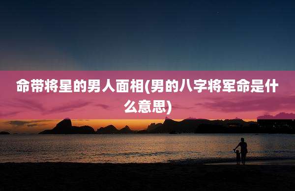 命带将星的男人面相(男的八字将军命是什么意思)