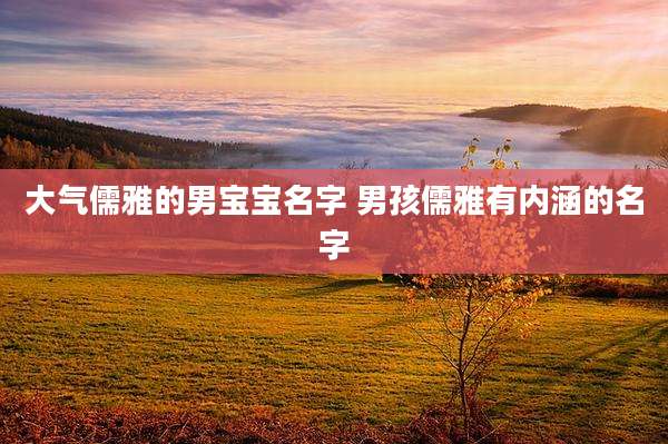 大气儒雅的男宝宝名字 男孩儒雅有内涵的名字