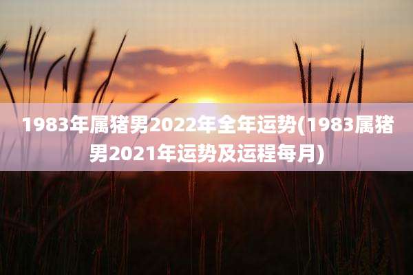 1983年属猪男2022年全年运势(1983属猪男2021年运势及运程每月)