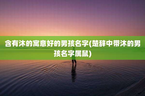 含有沐的寓意好的男孩名字(楚辞中带沐的男孩名字属鼠)
