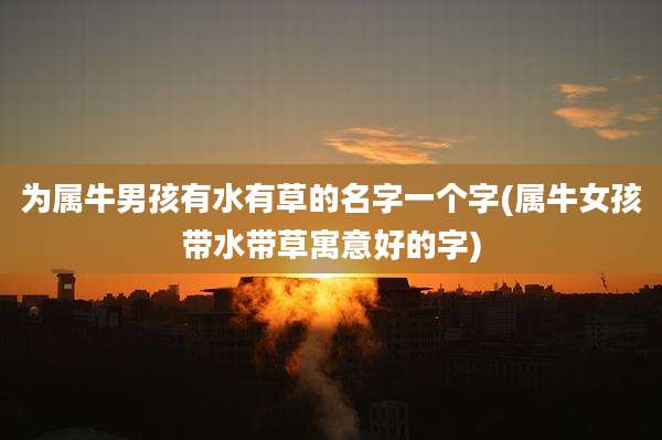 为属牛男孩有水有草的名字一个字(属牛女孩带水带草寓意好的字)