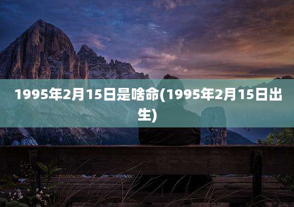 1995年2月15日是啥命(1995年2月15日出生)