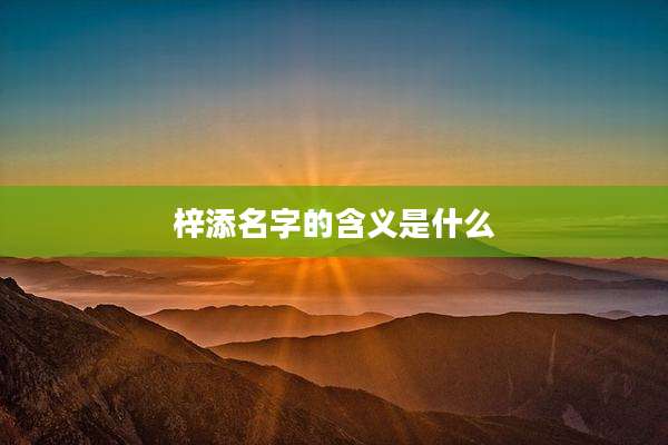 梓添名字的含义是什么