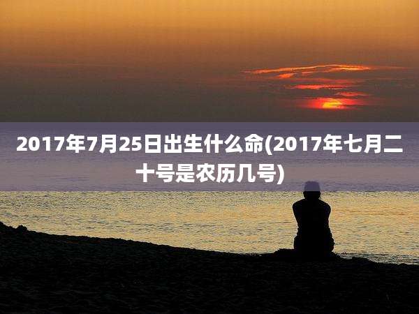 2017年7月25日出生什么命(2017年七月二十号是农历几号)