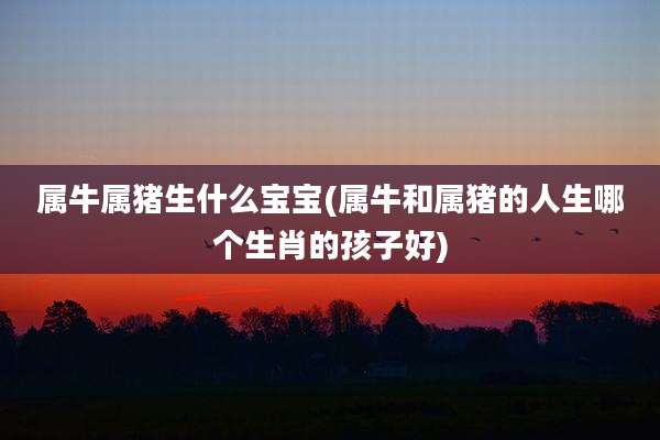 属牛属猪生什么宝宝(属牛和属猪的人生哪个生肖的孩子好)