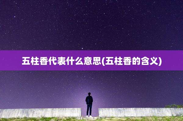 五柱香代表什么意思(五柱香的含义)