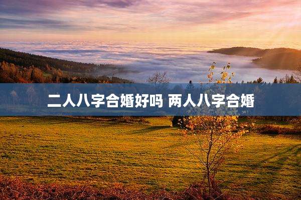 二人八字合婚好吗 两人八字合婚