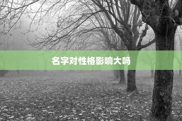 名字对性格影响大吗