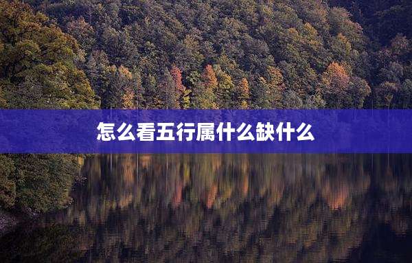 怎么看五行属什么缺什么