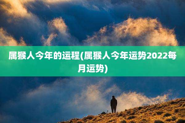 属猴人今年的运程(属猴人今年运势2022每月运势)