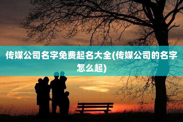 传媒公司名字免费起名大全(传媒公司的名字怎么起)