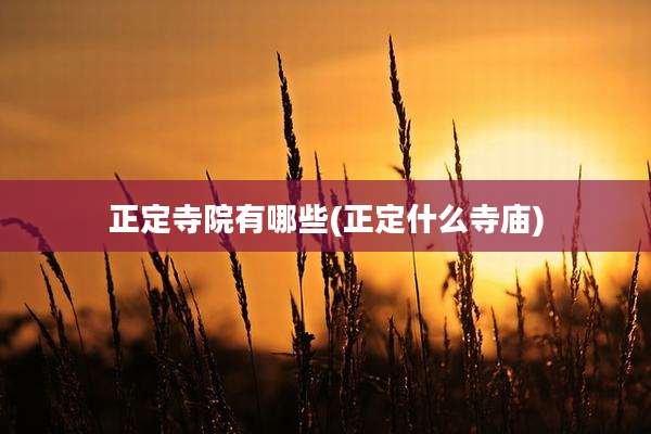 正定寺院有哪些(正定什么寺庙)