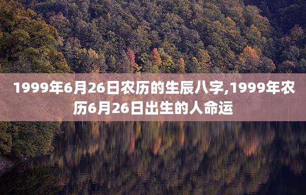 1999年6月26日农历的生辰八字,1999年农历6月26日出生的人命运