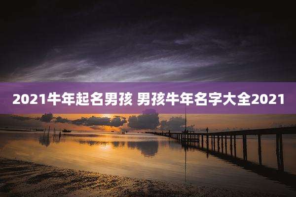 2021牛年起名男孩 男孩牛年名字大全2021