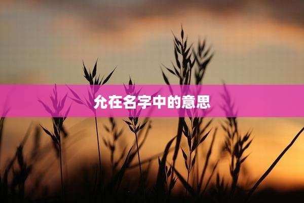 允在名字中的意思