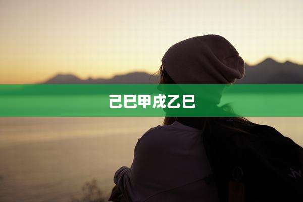 己巳甲戌乙巳