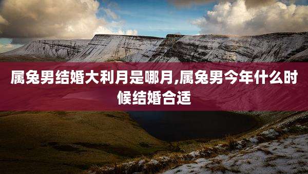 属兔男结婚大利月是哪月,属兔男今年什么时候结婚合适