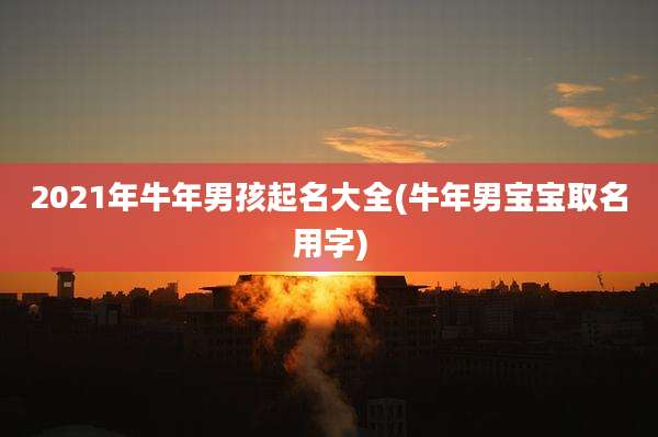 2021年牛年男孩起名大全(牛年男宝宝取名用字)