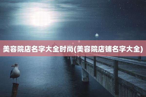 美容院店名字大全时尚(美容院店铺名字大全)