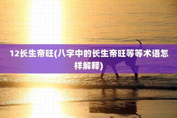 12长生帝旺(八字中的长生帝旺等等术语怎样解释)