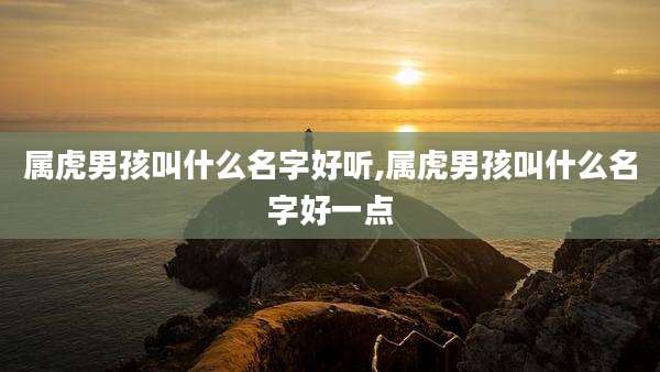 属虎男孩叫什么名字好听,属虎男孩叫什么名字好一点