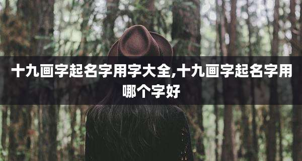 十九画字起名字用字大全,十九画字起名字用哪个字好