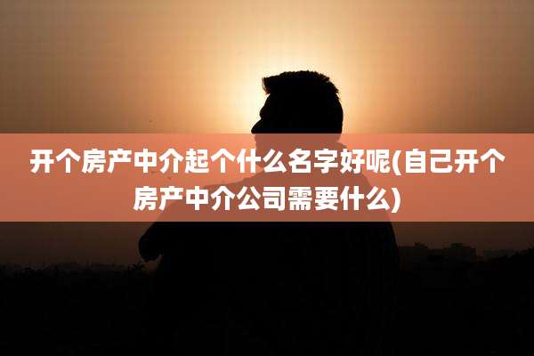 开个房产中介起个什么名字好呢(自己开个房产中介公司需要什么)