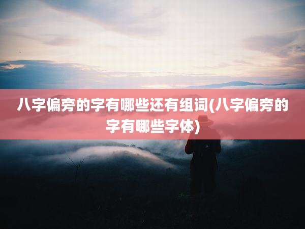 八字偏旁的字有哪些还有组词(八字偏旁的字有哪些字体)