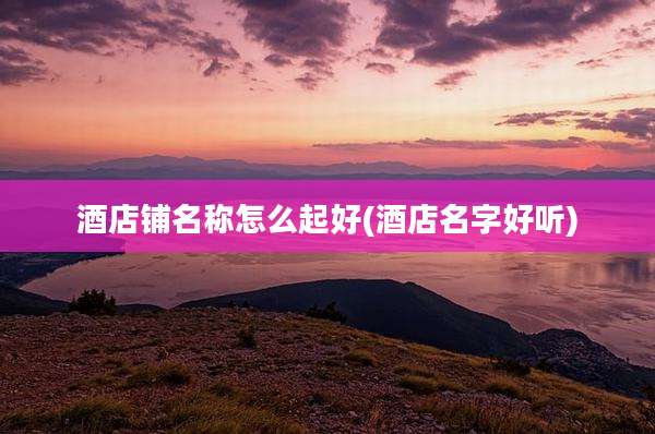 酒店铺名称怎么起好(酒店名字好听)
