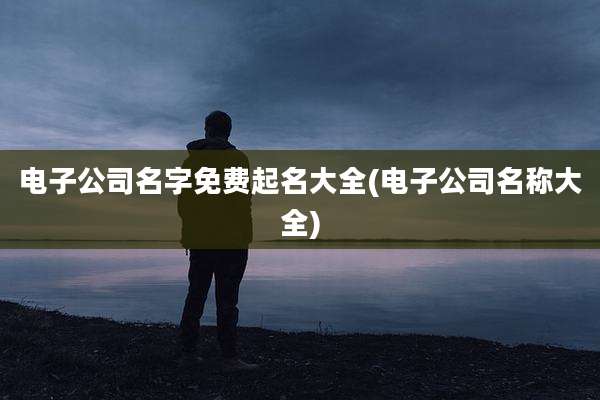 电子公司名字免费起名大全(电子公司名称大全)