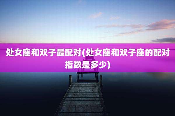 处女座和双子最配对(处女座和双子座的配对指数是多少)