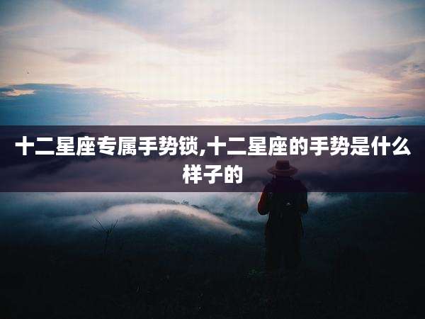 十二星座专属手势锁,十二星座的手势是什么样子的