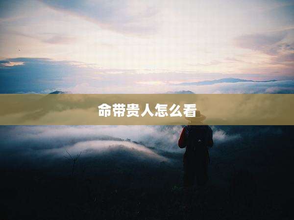 命带贵人怎么看