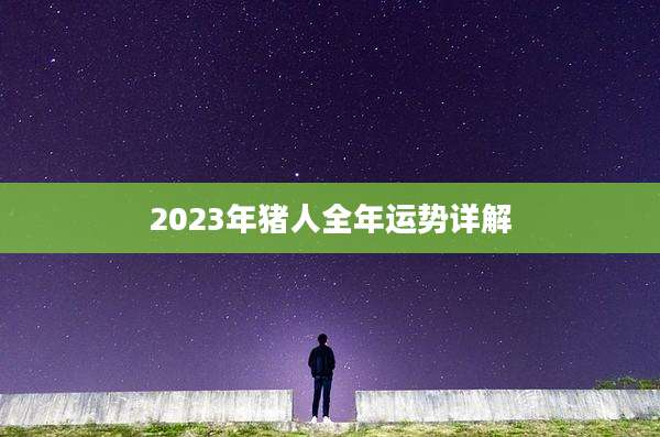 2023年猪人全年运势详解