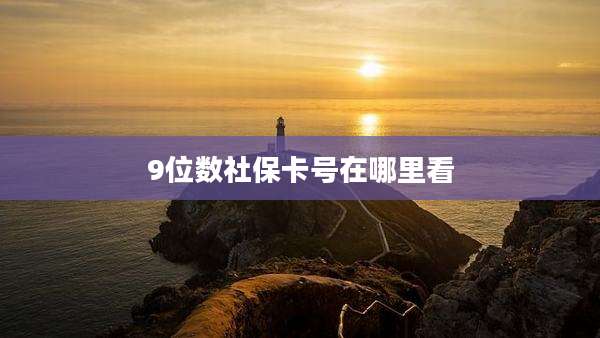 9位数社保卡号在哪里看