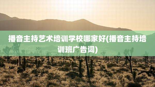 播音主持艺术培训学校哪家好(播音主持培训班广告词)