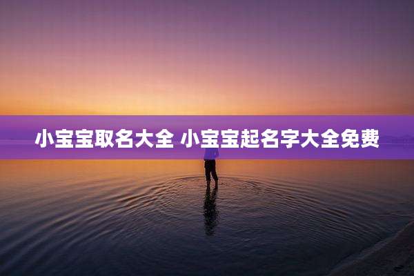 小宝宝取名大全 小宝宝起名字大全免费