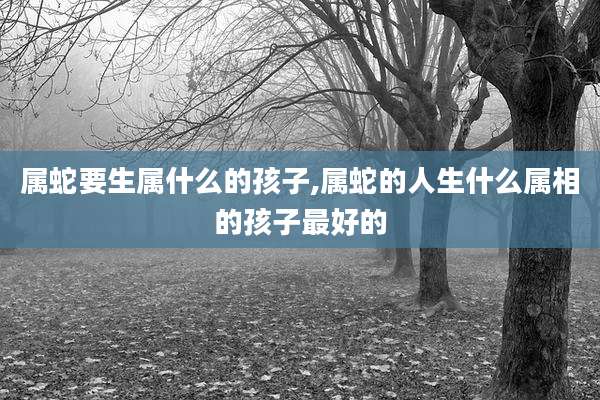 属蛇要生属什么的孩子,属蛇的人生什么属相的孩子最好的