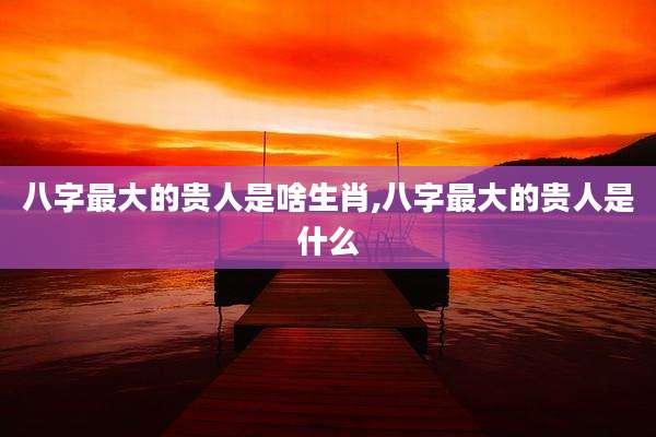八字最大的贵人是啥生肖,八字最大的贵人是什么