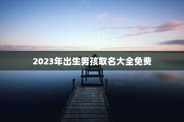 2023年出生男孩取名大全免费
