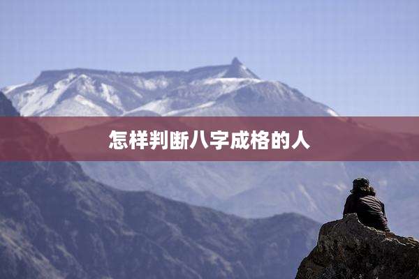 怎样判断八字成格的人